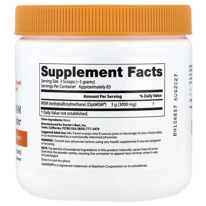 Poudre de MSM avec OptiMSM®, 8,8 oz (250g)