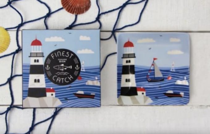 CGB GIFTWARE FINEST CATCH Square Dish 12x12cm