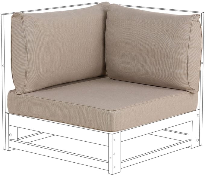 TIMOR - Tuinkussenhoezen set van 3 - Taupe - Polyester