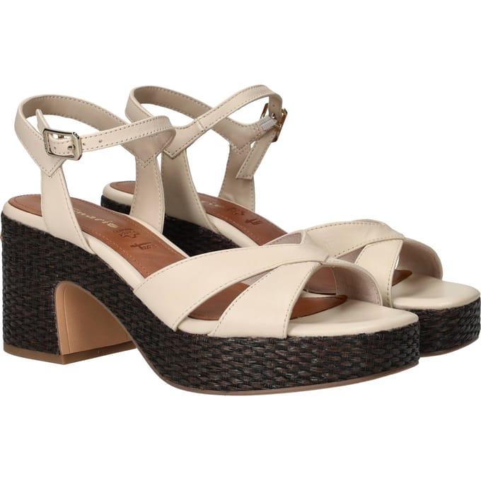 Tamaris Tamaris Sandalen Met Hak wit Suède