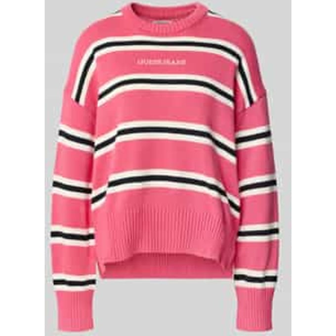 Oversized gebreide pullover met labelstitching