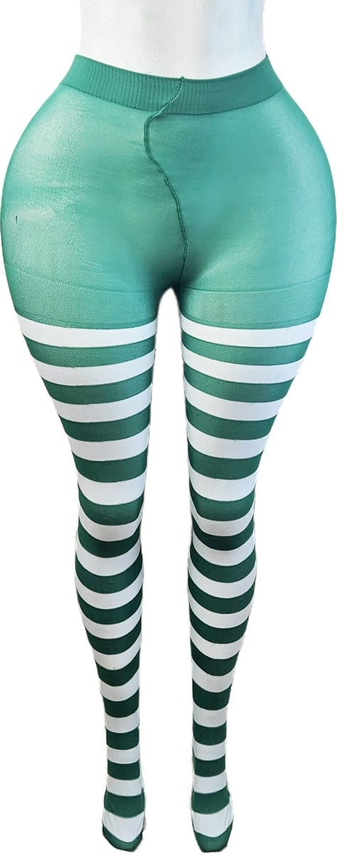 BamBella ® - Panty - onesize - maillot pantys Dames - Onesize - wit groen gothic feest halloween