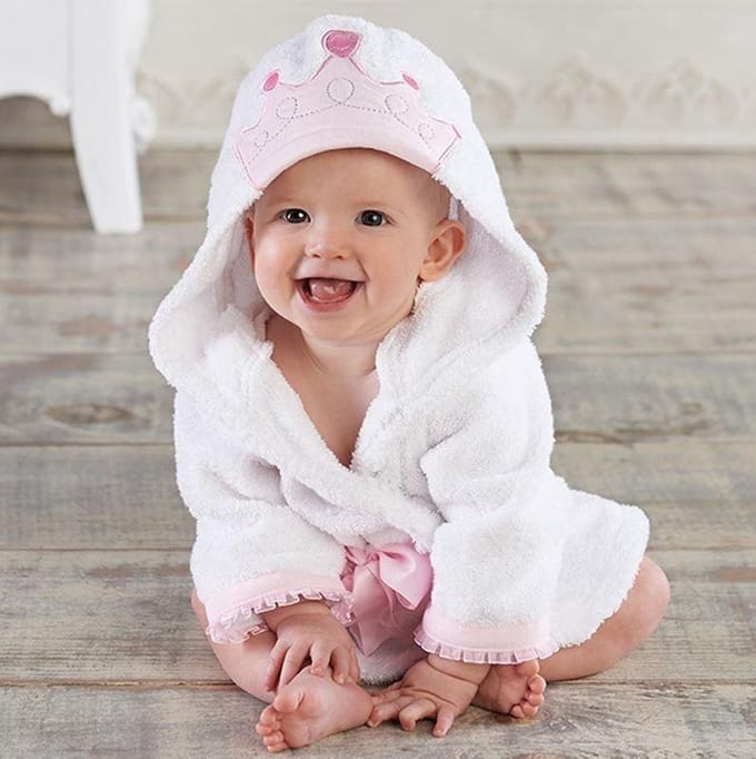 Baby badjas - Komfor - Princes - Inclusief baby borstel & kam