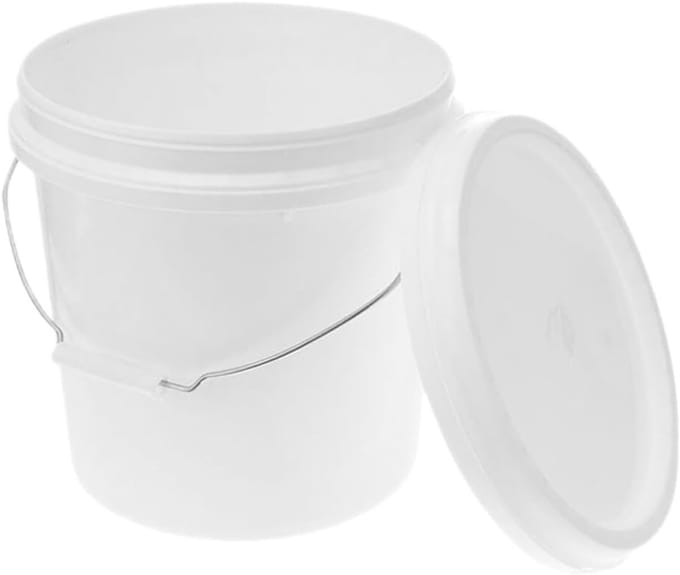 Opslag Emmer - Container met Deksel - Huishoudelijk Gebruik - Zware Kwaliteit Plastic - 10 Liter Volume - Wit