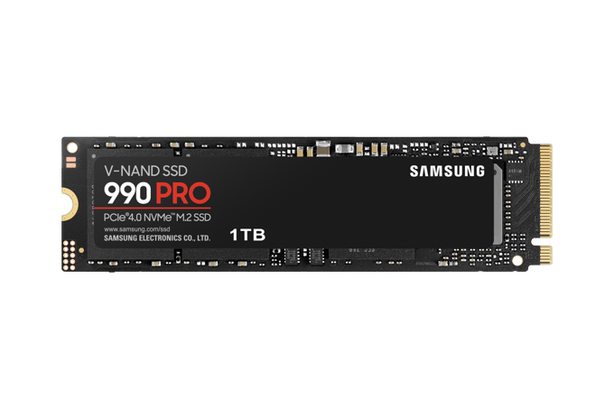 Samsung | 990 PRO | 1000 GB | SSD-vormfactor M.2 2280 | SSD-interface PCIe Gen4x4 | Leessnelheid 7450 MB/s | Schrijfsnelheid 6900 MB/s