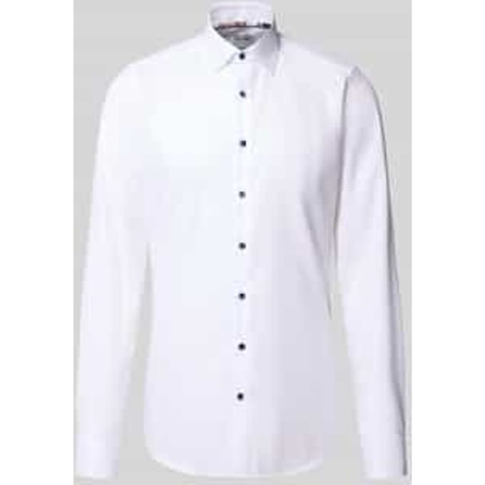 slim fit zakelijk overhemd met extra lange mouw