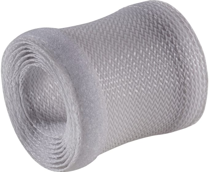 InLine® beschermslang, stoffen beschermslang met klittenband, 1m x 25mm wit
