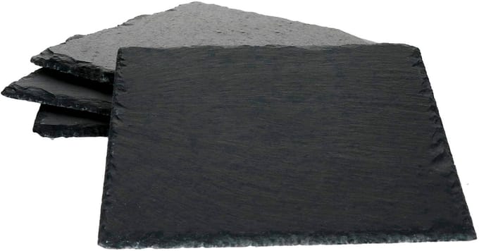 Set van 4 leistenen borden 17x17 cm - 23464639