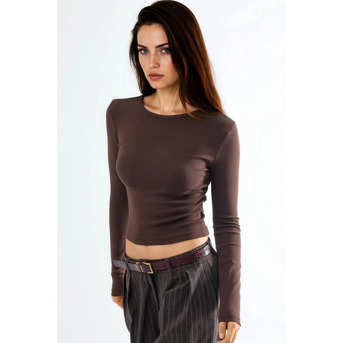 Langarm T-shirt met ronde hals