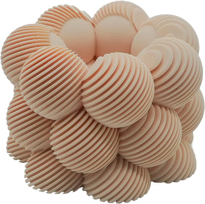 Waxinelichthouder Bubble Schuin Gestreept - Beige - 3d geprint - Moderne woonaccessoire - Stijlvolle waxinelichthouder
