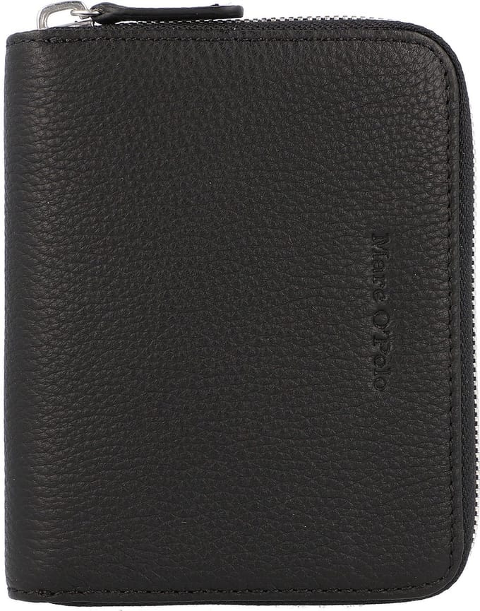 Marc O'Polo Leren Portemonnee Carla Zip Around Wallet Black Zwart
