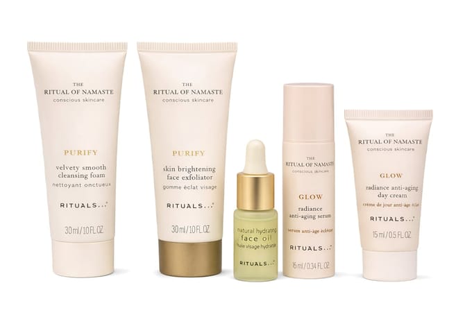 Rituals The Ritual Of Namaste Gezichtsverzorgingsset Dagcrème 10 + Serum 10 + Serum 4 + Reinigingsschuim 30 + Peeling 30 (8719134182941)