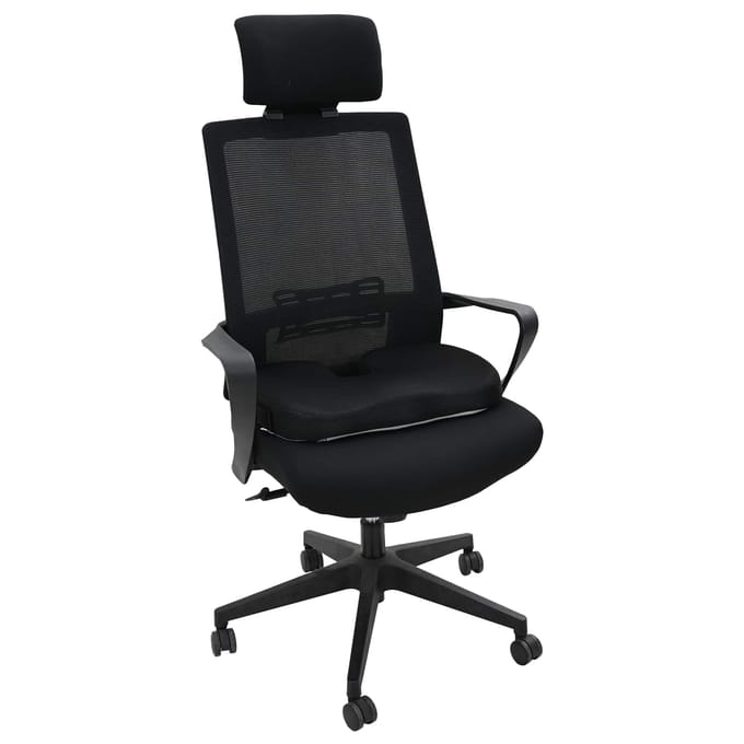 vidaXL - Zitkussen - Traagschuim - Zwart - 47 - x - 36,5 - x - 8 - cm