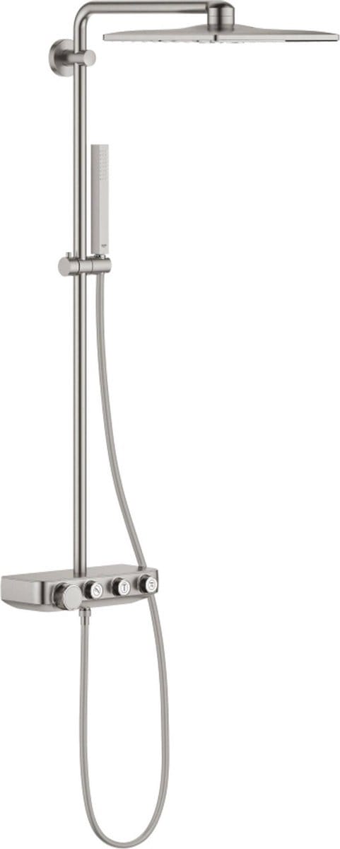 Grohe Regendouche Euphoria Smartcontrol System - Met Thermostatische Kraan - Grijs - Vierkant - Met Handdouche - 15cm Hartafstand - 2-straals
