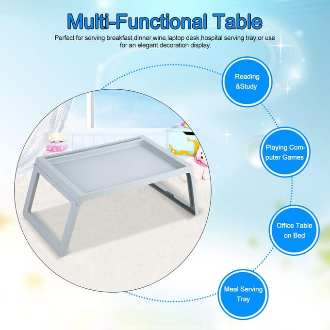 Opvouwbare Bureau Ontbijt Bedtafel Computer Laptop Houder Draagbaar Dienblad Blauw Black white