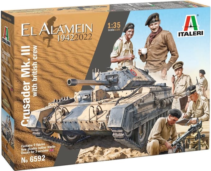 Italeri Modelbouwpakket Militaire voertuigen - 6592 Crusader Mk. III with British Crew Plastic - 1:35 - Modelbouw
