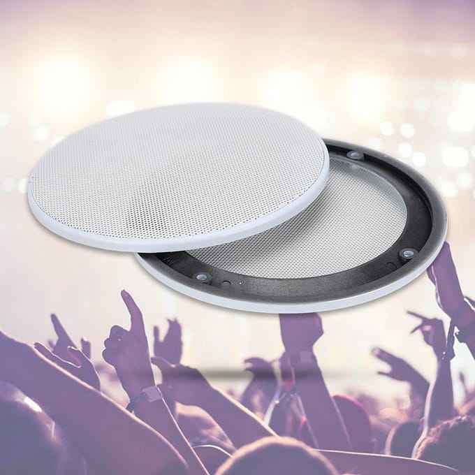 2 STUKS 5 inch Mesh Beschermhoes Geluidshoes Luidspreker Luidsprekerhoes Decoratie(Wit Wit) wit