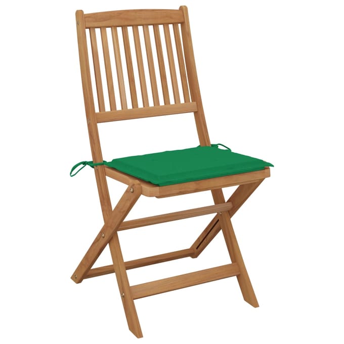 vidaXL - Inklapbare - stoelen - 6 - st - met - kussens - massief - acaciahout