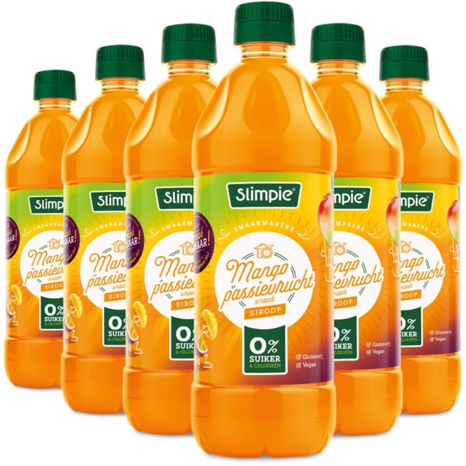 Slimpie Siroop Mango Passievrucht - 6 x 650 ml