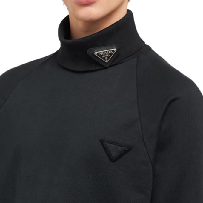 Prada Saffiano Driehoek Logo Lederen Rand Broche Unisex Accessoires 2IS061-QHH-F0002 Basic Packaging-Box Not Included,F,Black black