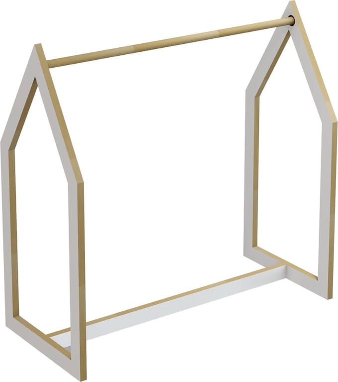 Kledingrek Værløse 78x75x35 cm wit en houtkleurig