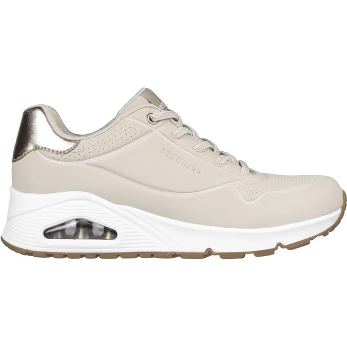 Skechers Uno - Shimmer Away Dames Sneakers - Beige