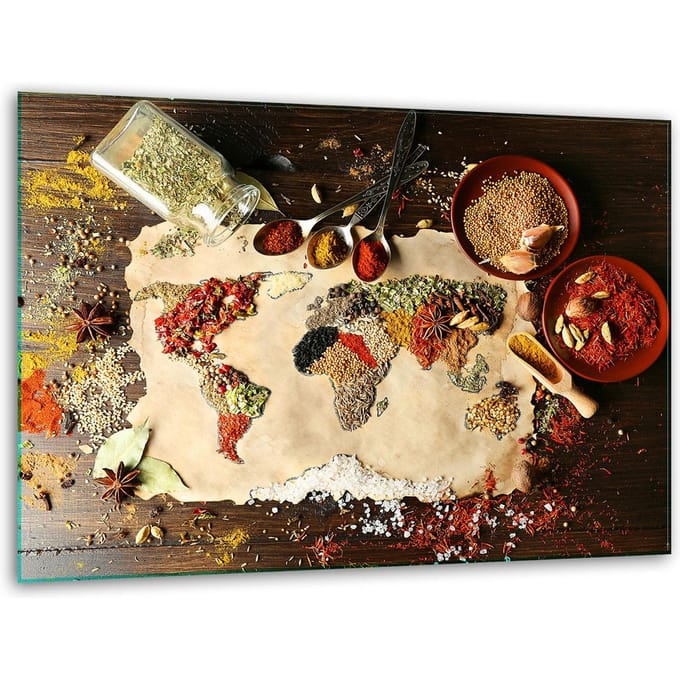 TMK ArtDeko - Glas Snijplank - 40x30 cm - Specerijen