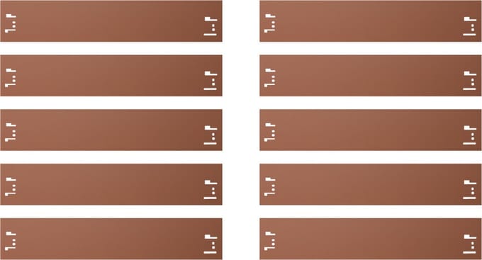 Set van 10 stuks - Borderranden metaal 18,5 cm hoog, 12 m lang - Gazonrand - Kantopsluiting - bruin