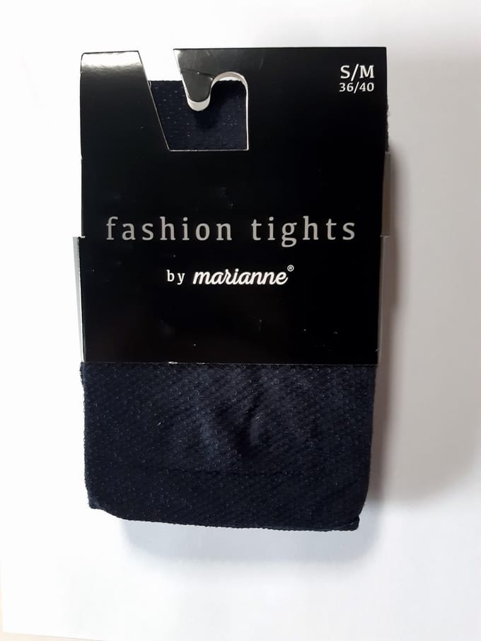 Marianne panty met patroon Marine/ blauw maat S /M