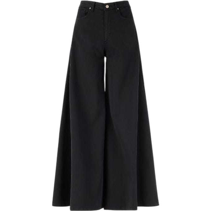 t-shirt vrouw d.exterior - t-cotone stretchpant zeer breed - zwart