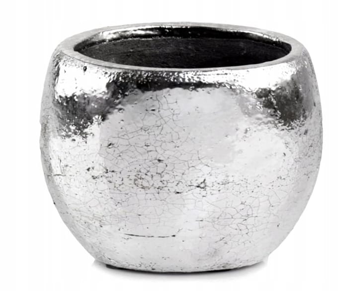 Polnix - Keramische Potomslag - 10,5 cm - Zilverkleur - Uniek Design