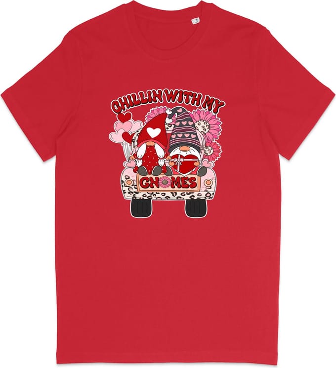 T Shirt Dames - Gnoom Liefde Hartjes - Rood - M