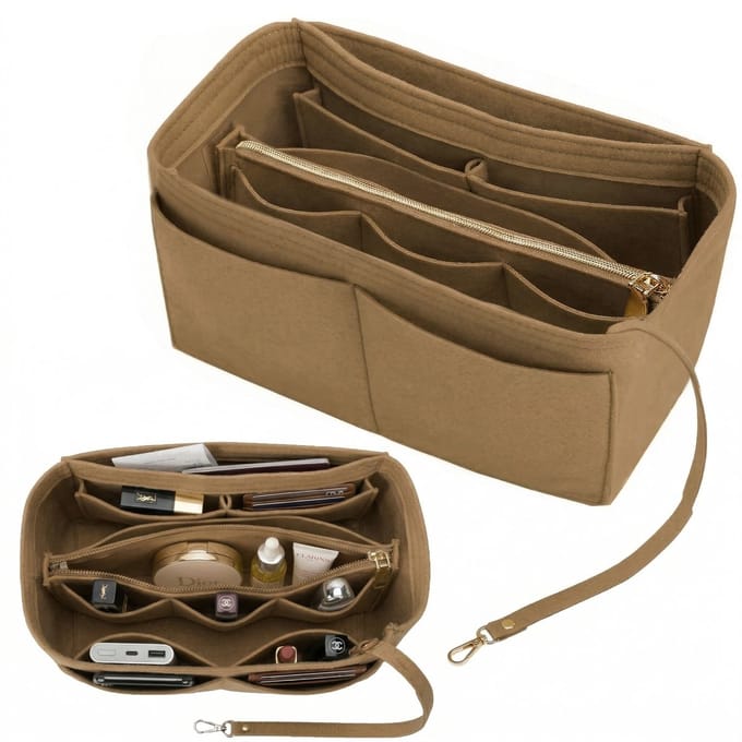 BOTC Handtas organizer - Bag in Bag - Tasorganizer - Maat M - Bruin