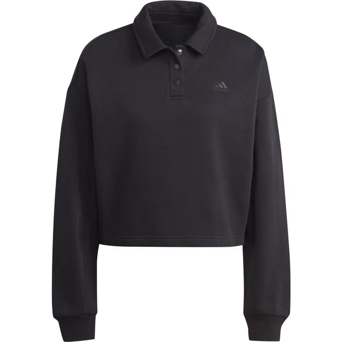 Adidas All Szn Fleece Graphic Lange Mouw Poloshirt Zwart XS Vrouw