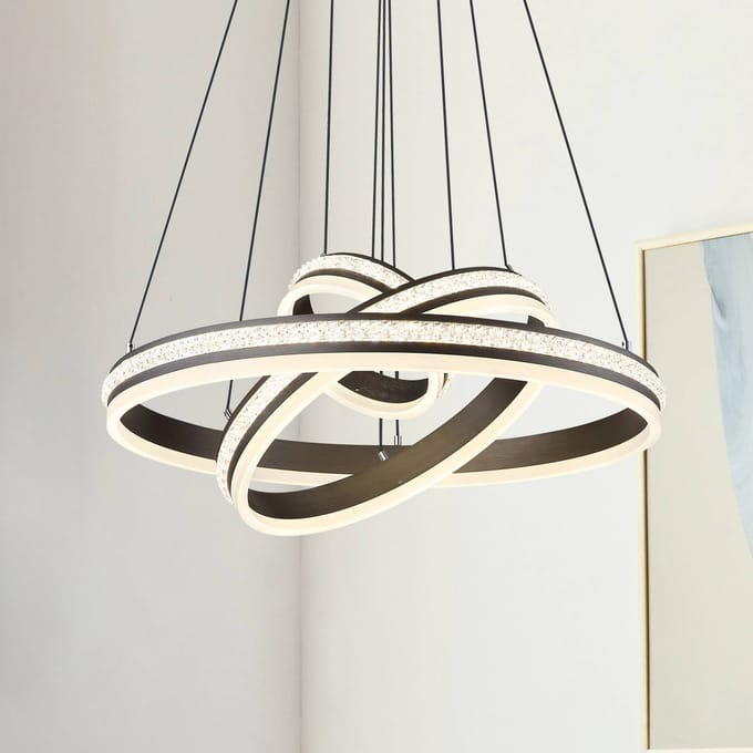 Globo LED hanglamp Grouni, Ø 60 cm, titaniumkleurig, CCT, metaal