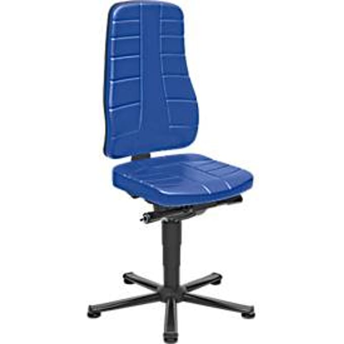 Bureaustoel All-in-One 9640, met glijder, bekleed met kunstleder, blauw