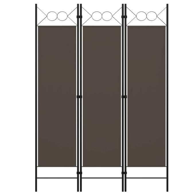 vidaXL - Kamerscherm - met - 3 - panelen - 120x180 - cm - antraciet