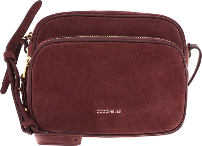 COCCINELLE Leren Schoudertas Lea Suede Shoulder Bag Carruba Wijnrood