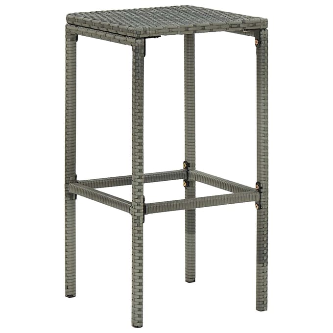 vidaXL - Barkrukken - met - kussens - 4 - st - poly - rattan - grijs