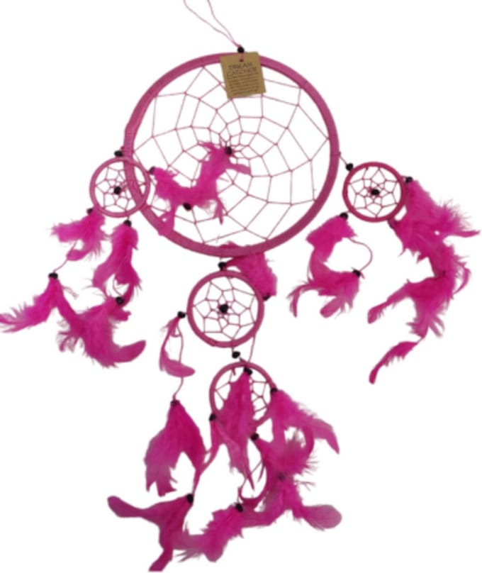 Dromenvanger - 22 cm - Roze - alleen veren - Dreamcatcher