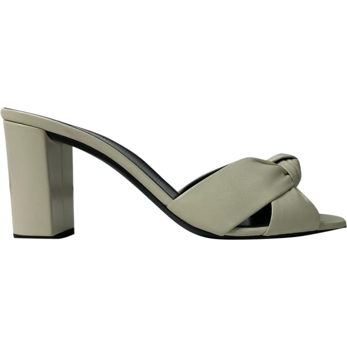 Saint Laurent Bianca Slide Sandalen in Wit Leer