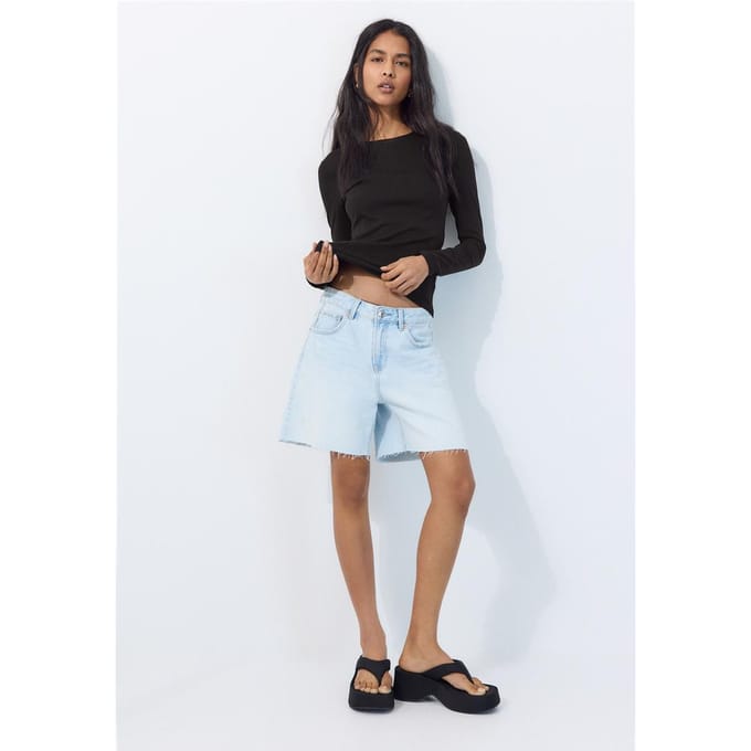 Stradivarius Basic T-shirt met lange mouw  Zwart XL