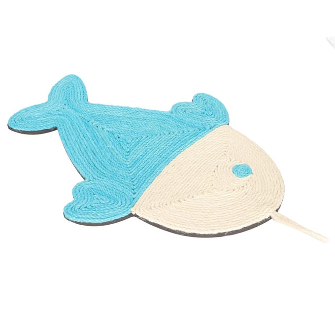 Kattenkrabplank Krasbestendig Sisal Kleine Visvorm Kattenkrabmat voor Katten Spelen blue