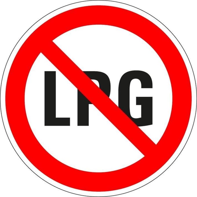 LPG verboden bord - kunststof 300 mm