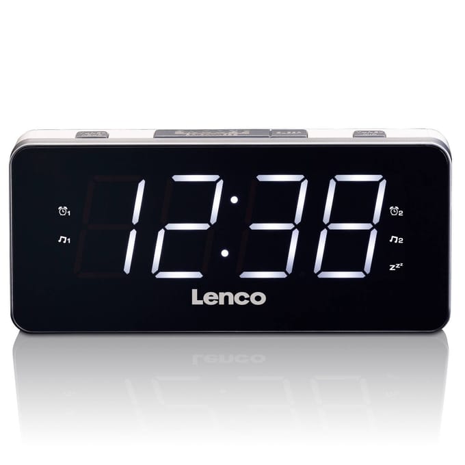 Lenco CR-18 White - Wekkerradio met LED display - Wit