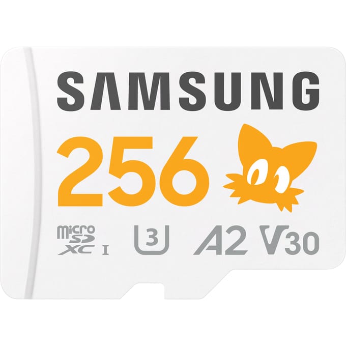 Samsung Sonic Edition - Tails microSDXC-kaart Retail 256 GB A2 Application Performance Class, v30 Video Speed Class, UHS-I U3 Speciale editie “Sonic