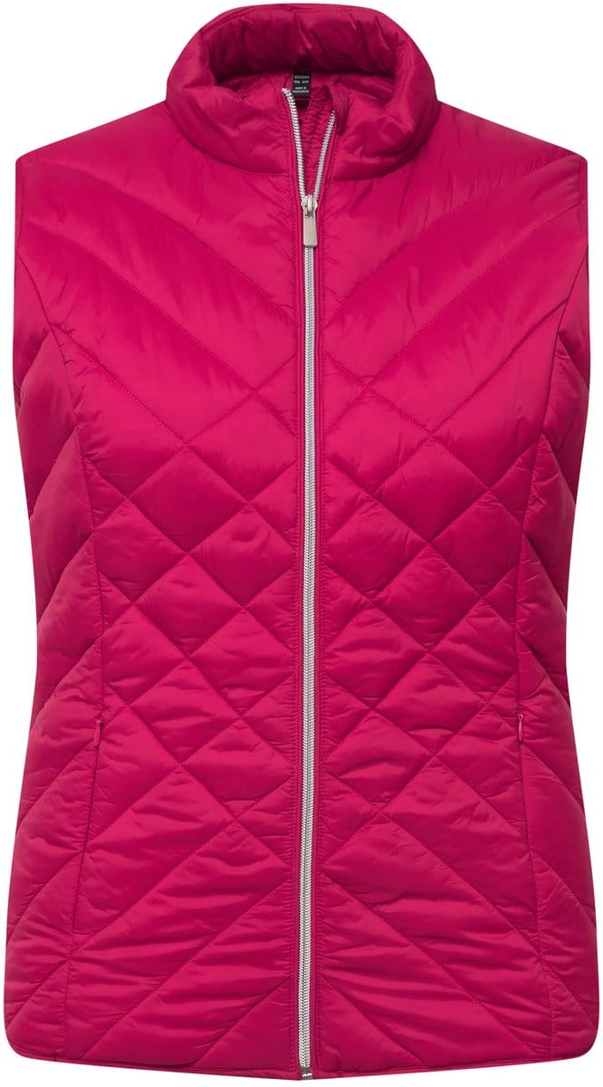 Ulla Popken - Dames - HYPRAR functionele doorgestikte bodywarmer waterafstotend - Granaatappelroze - Maat 42+