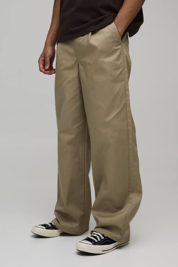 Wide Fit Pleat Front Work 365 Trouser | Sand | Size 48