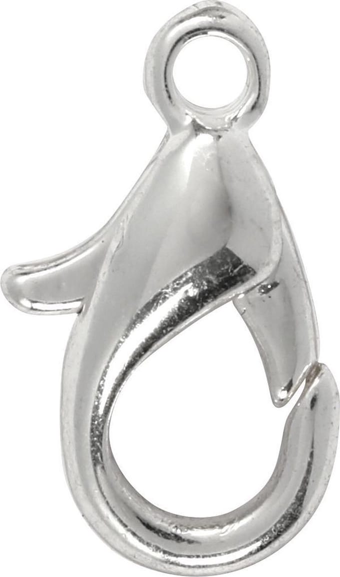 Karabijnhaken, L: 10 mm, verzilverd, 100 stuk/ 1 doos