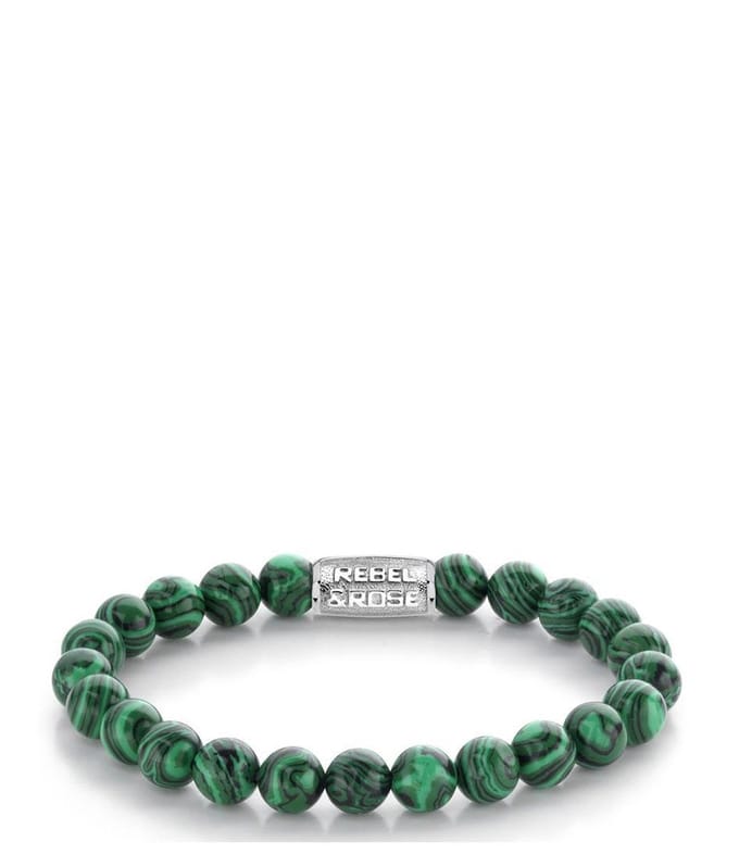 Rebel & Rose Stones Only Malachite Green - 8mm RR-80080-S-17.5 cm